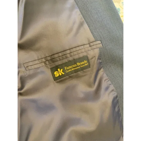 Kilburne and Finch Mens Gray Wool Blend Suit Jacket‎ Blazer 46PR 46W - Picture 4 of 12